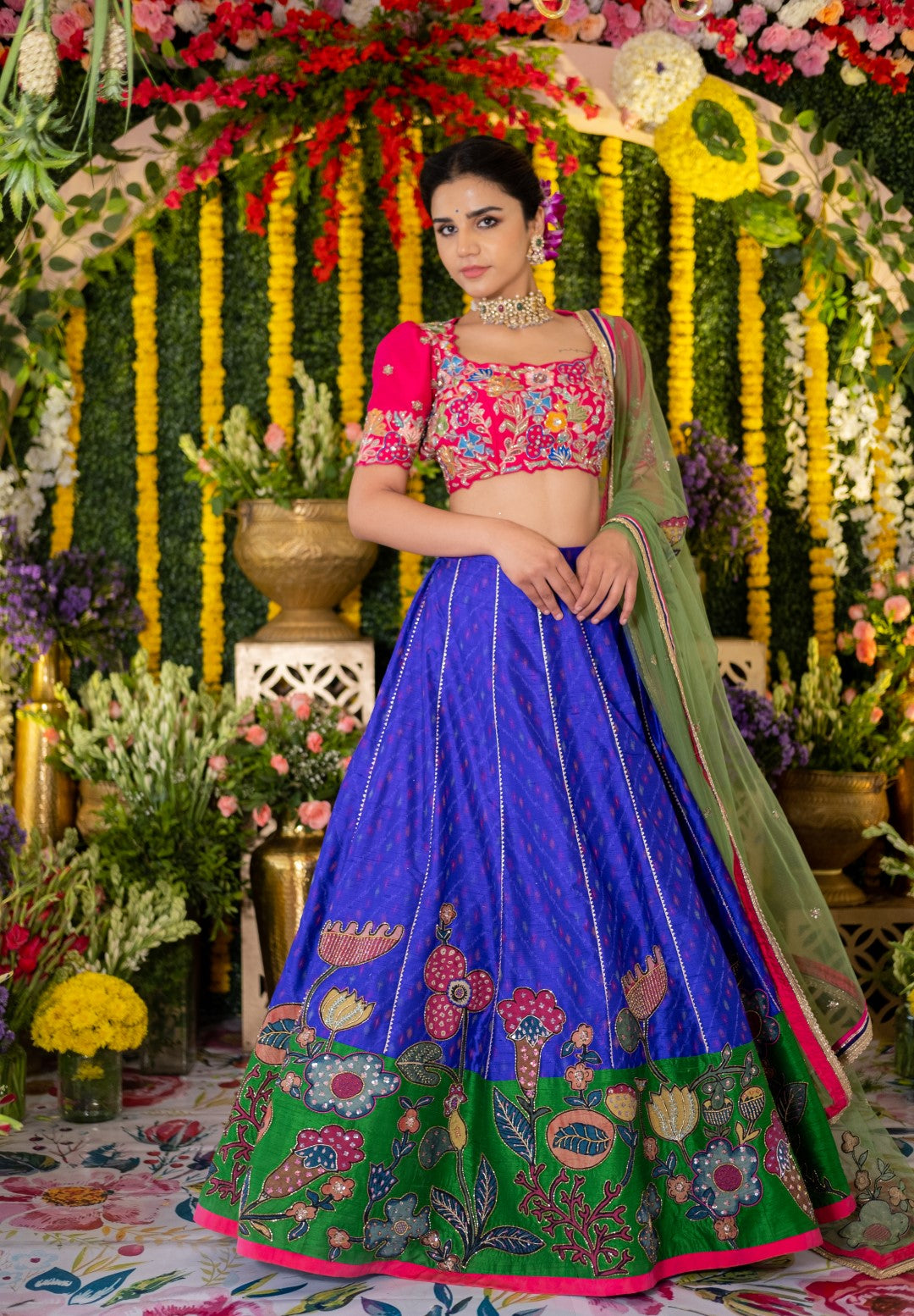 Ikkat sales lehenga choli