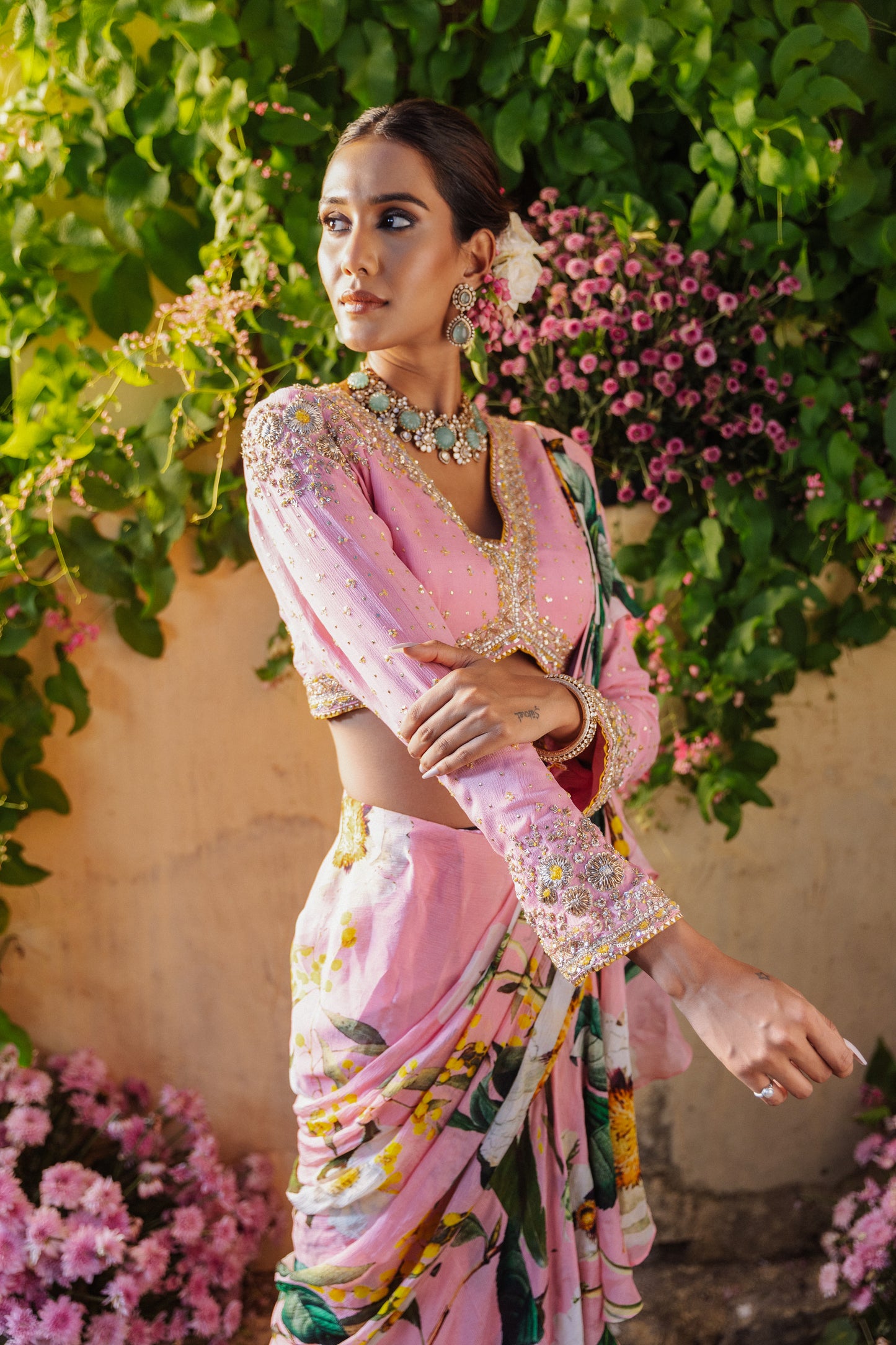 Noor-e-Gul pre draped saree