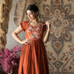 Naaz- autumn orange silk dress