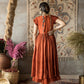 Naaz- autumn orange silk dress