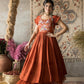 Naaz- autumn orange silk dress