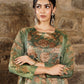 Nazaha- forest green silk Tissue Kurti set