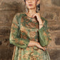 Nazaha- forest green silk Tissue Kurti set