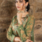 Nazaha- forest green silk Tissue Kurti set