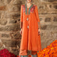 Saanjh- zesty orange embroidered kurti set