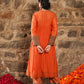 Saanjh- zesty orange embroidered kurti set