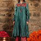 Hyatt- deep sea teal Chanderi sharara set