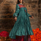 Hyatt- deep sea teal Chanderi sharara set