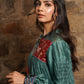 Hyatt- deep sea teal Chanderi sharara set