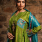 Gulzaar- lime green silk Kurti set