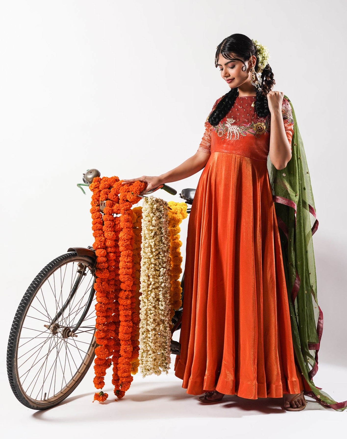 Heer- Radiant Orange Embroidered Anarkali Set