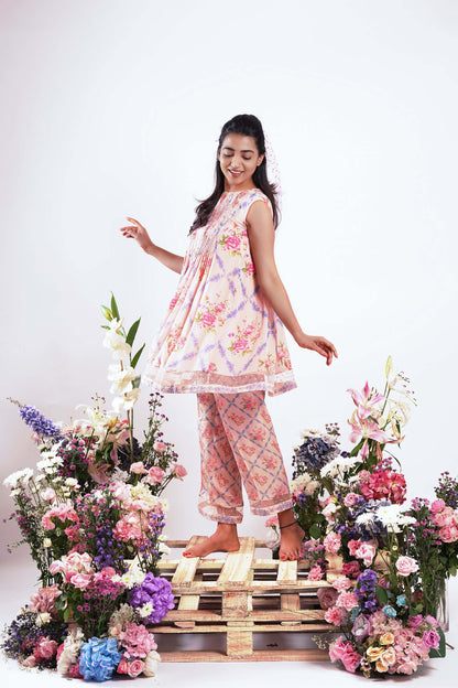 English Vintage - Floral print Pink Co-ord  set