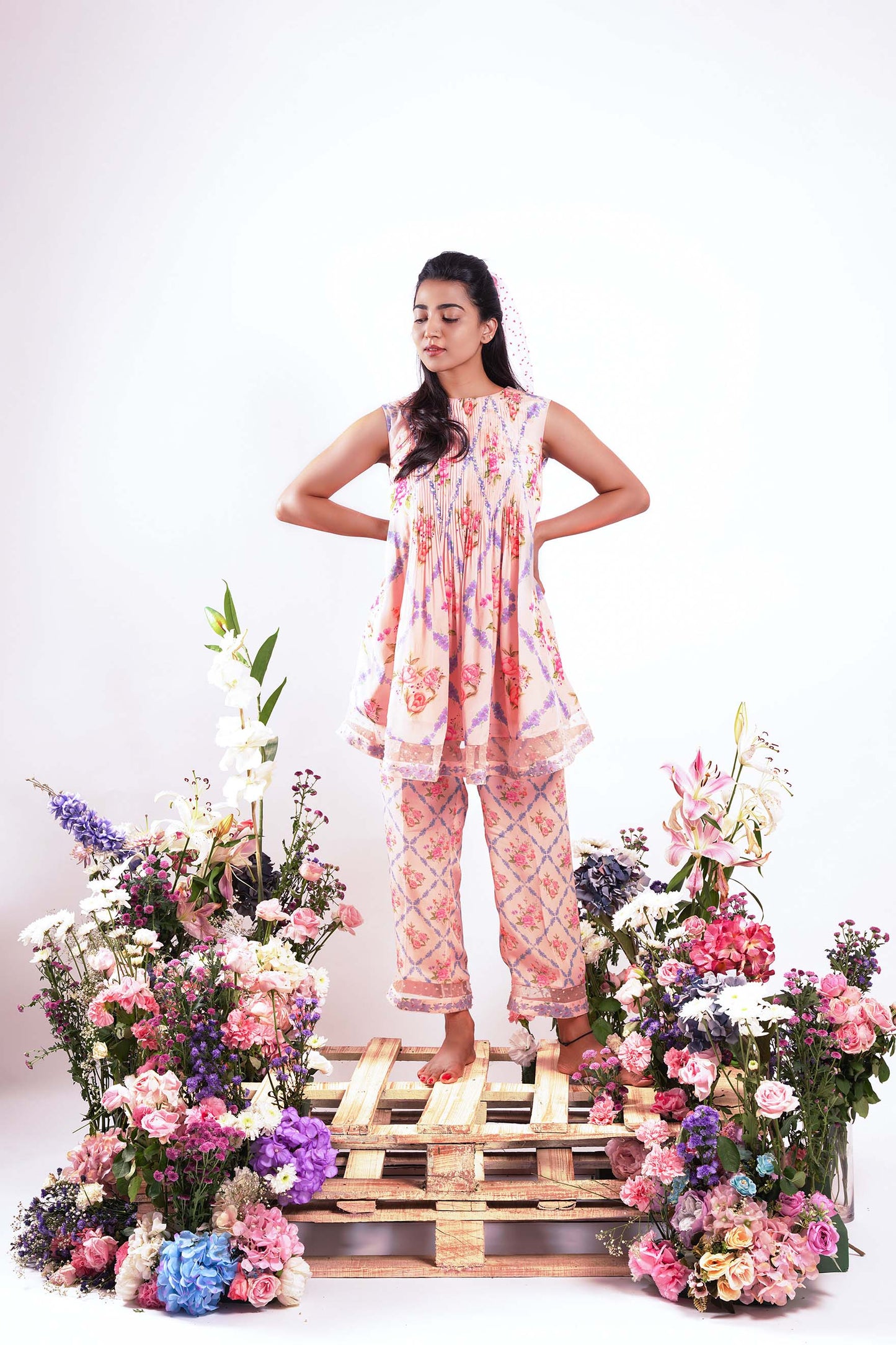 English Vintage - Floral print Pink Co-ord  set