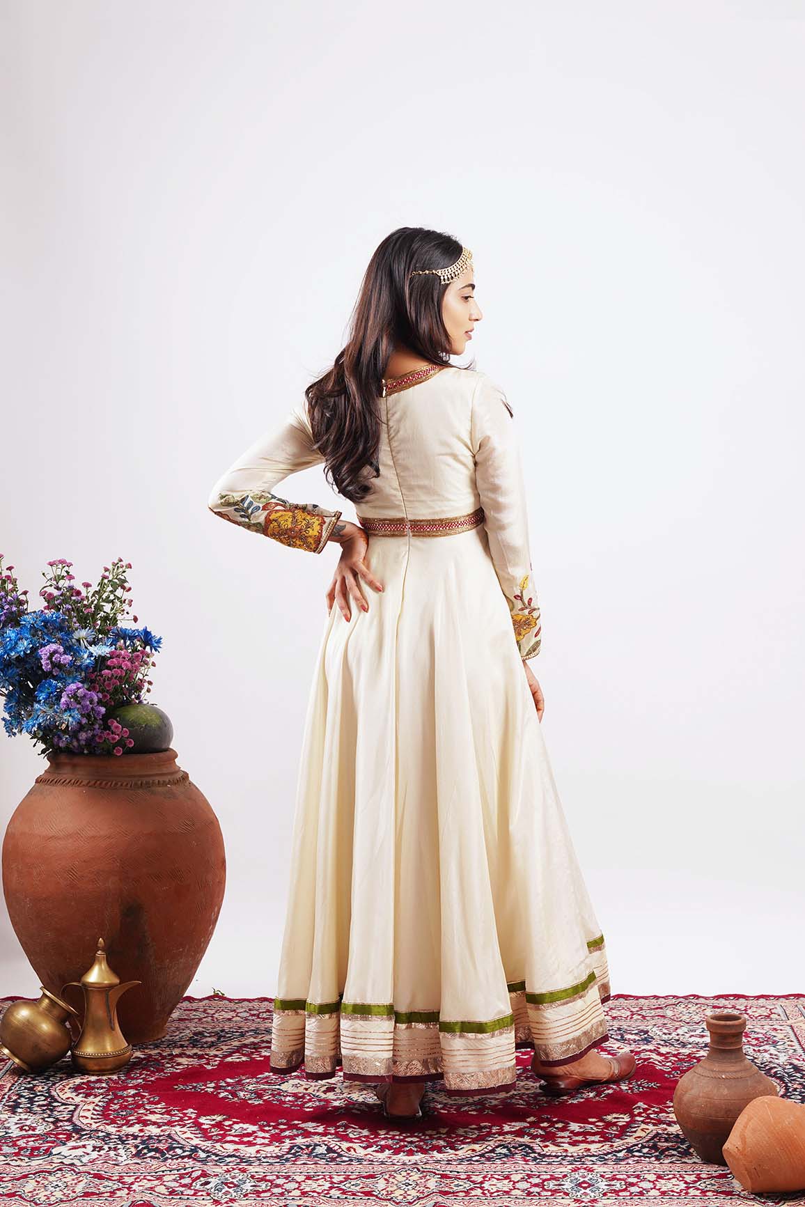 Nazakaat- dreamy Ivory embroidered Anarkali set