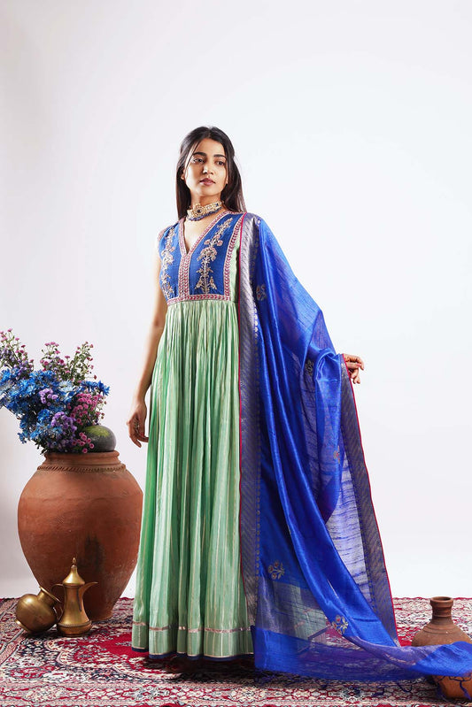 ANARKALI GREEN AND BLUE