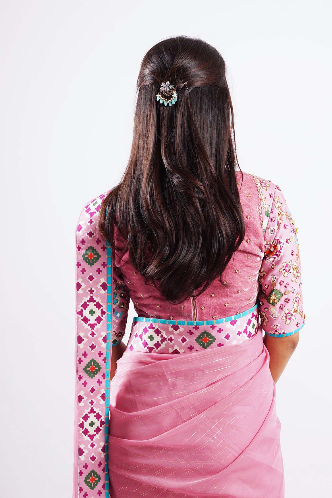 Gul Noor - Pink pre-draped saree