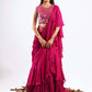 Azelie-Nakshatra Pink Hand Embroidered Pre Draped Saree