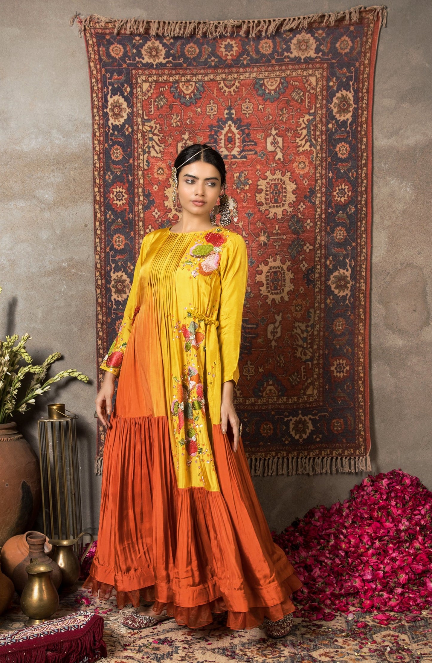 Naaz- Sunset Shaded Silk Dress