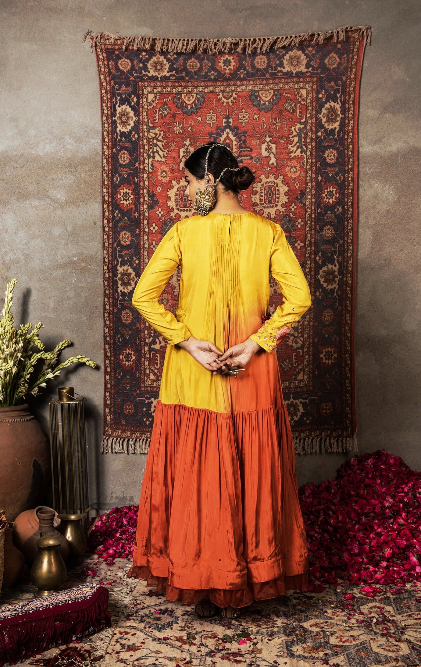 Naaz- Sunset Shaded Silk Dress