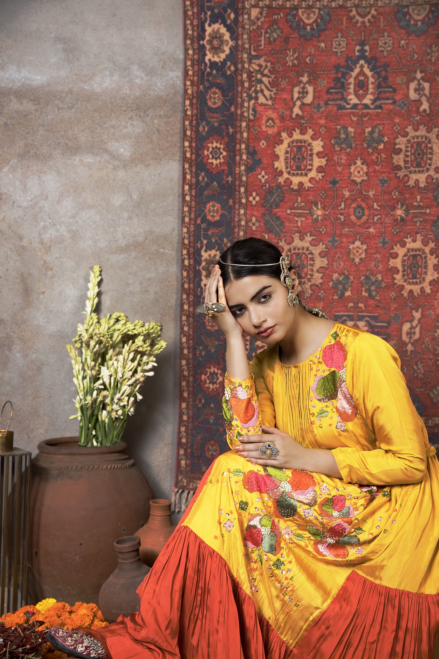 Naaz- Sunset Shaded Silk Dress