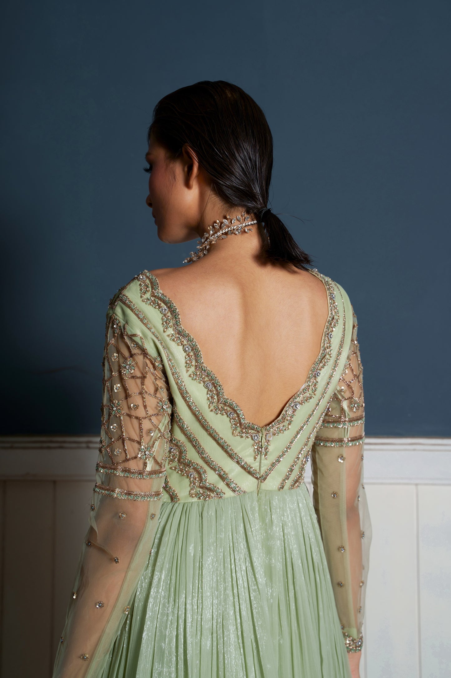 Tara-Breath of spring embroidered dress