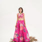 Ornate-nakshatra fuschia pink  hand embroidered lehenga set