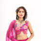 Ornate-nakshatra fuschia pink  hand embroidered lehenga set