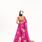 Ornate-nakshatra fuschia pink  hand embroidered lehenga set