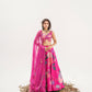 Ornate-nakshatra fuschia pink  hand embroidered lehenga set