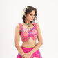 Ornate-nakshatra fuschia pink  hand embroidered lehenga set