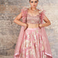 Charm pink intricate hand embroidered lehenga with overcoat