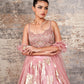 Charm pink intricate hand embroidered lehenga with overcoat