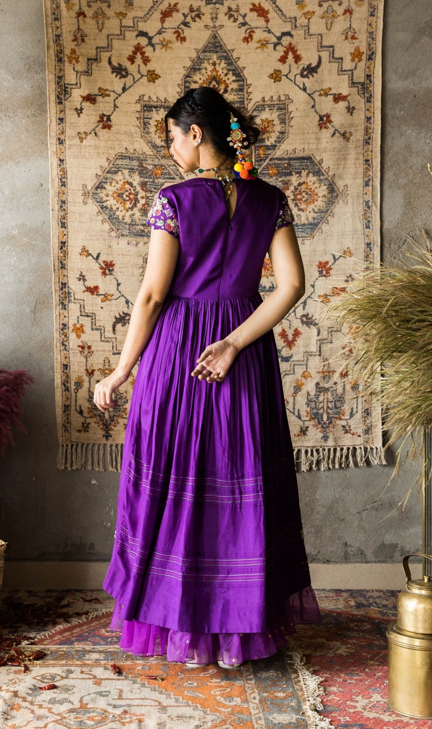 Naaz- twilight purple silk dress
