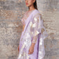 Déjouer-Nakshatra lilac foil print pre - draped saree