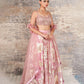 Charm pink intricate hand embroidered lehenga with overcoat