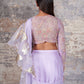 Déjouer-Nakshatra lilac foil print pre - draped saree