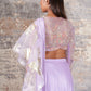 Déjouer-Nakshatra lilac foil print pre - draped saree