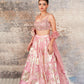 Charm pink intricate hand embroidered lehenga with overcoat