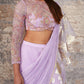 Déjouer-Nakshatra lilac foil print pre - draped saree