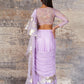 Déjouer-Nakshatra lilac foil print pre - draped saree