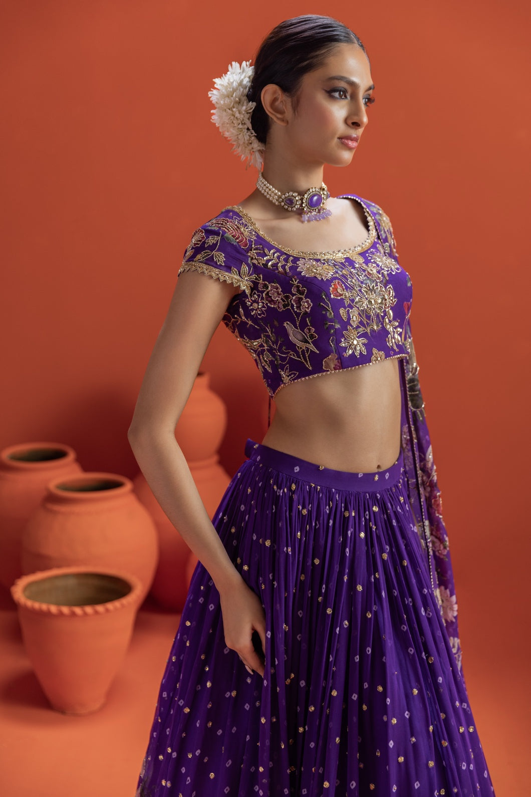 Aaravi Bandhani Lehenga