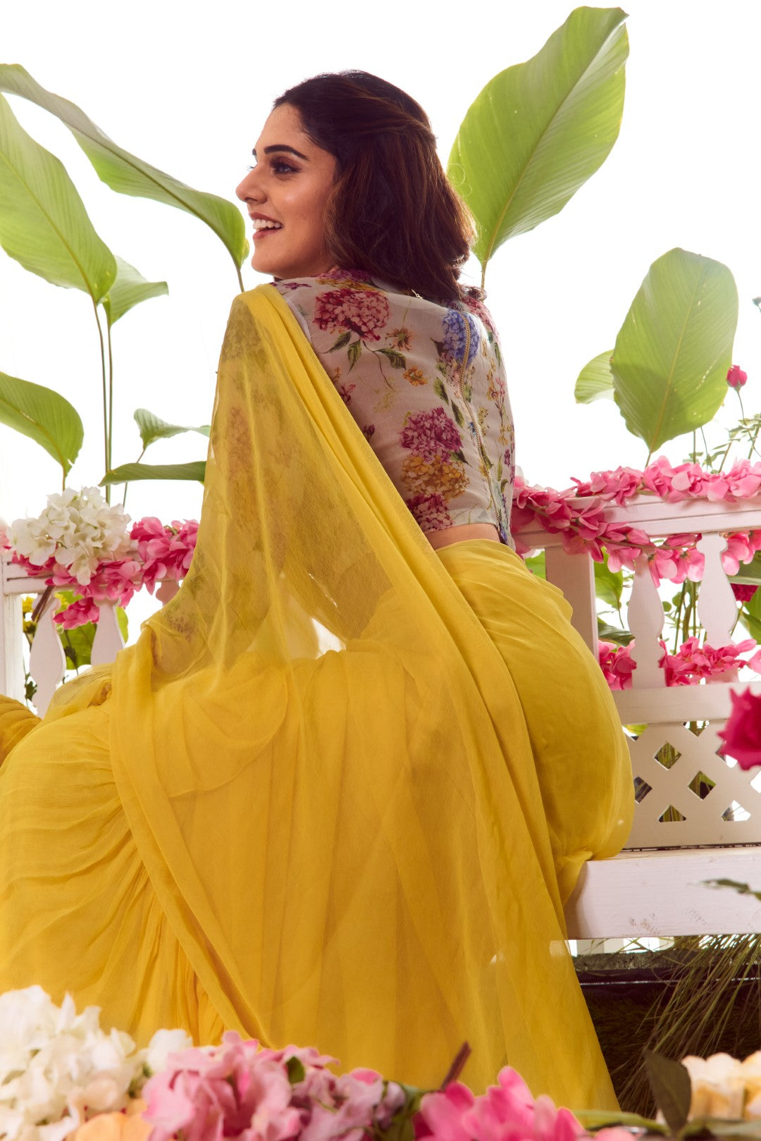 Yellow Organza Silk Saree With Blouse| Order Now Organza Silk Saree Online|  Jhakhas.Com