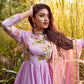 Lilac shaded pomme chanderi anarkali set