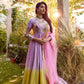 Lilac shaded pomme chanderi anarkali set