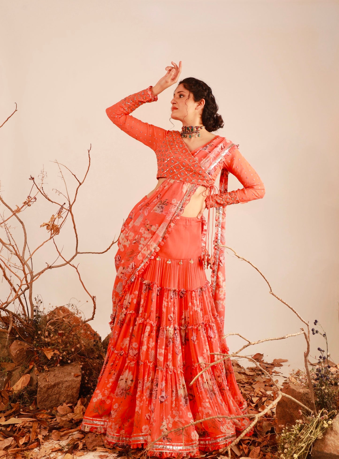 Kesar- Secret Garden pre draped saree