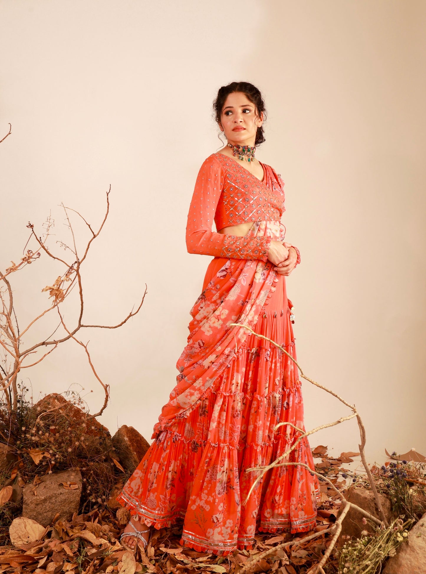 Kesar- Secret Garden pre draped saree