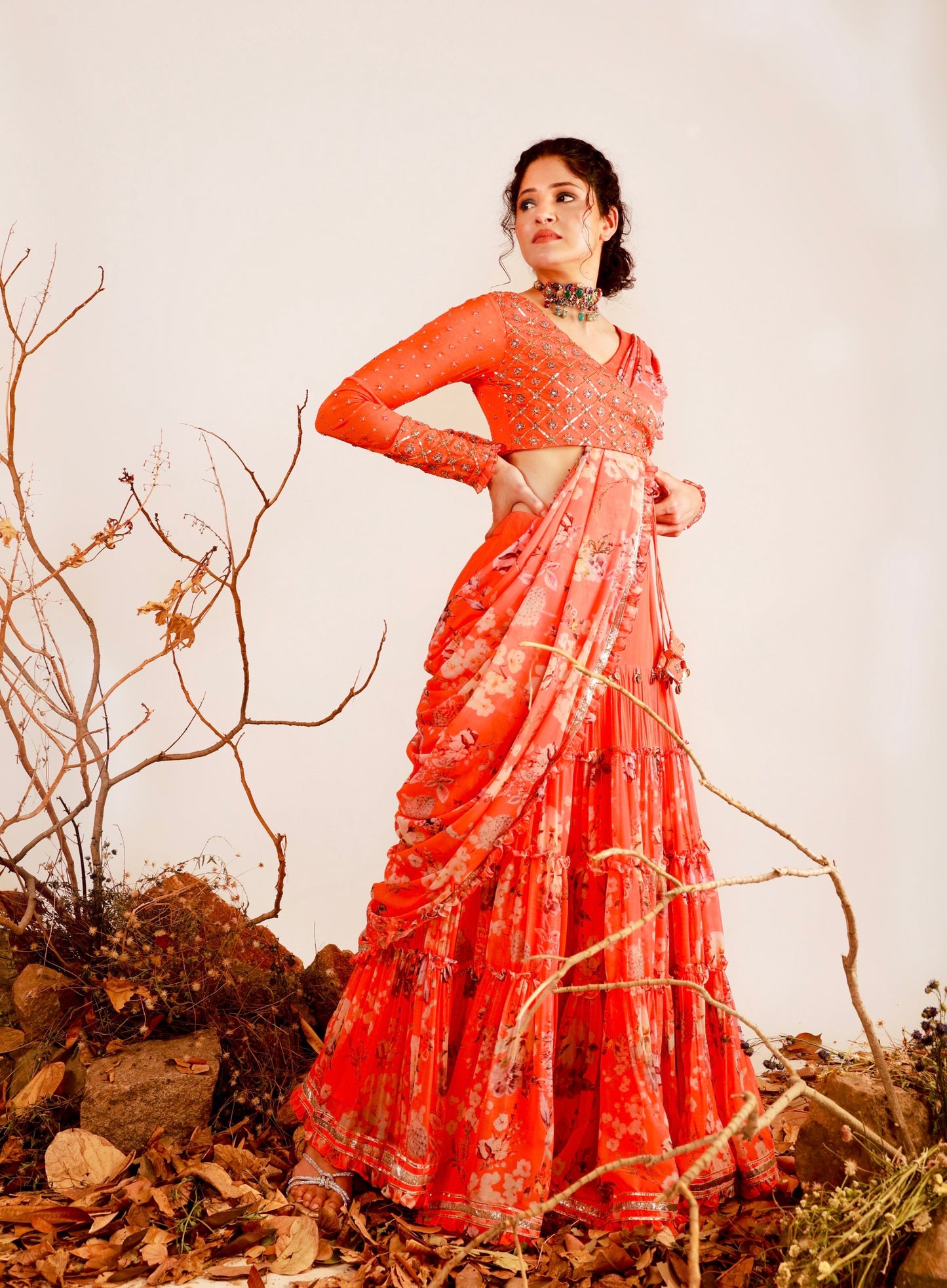 Kesar- Secret Garden pre draped saree